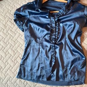 The Limited silk blouse with center ruffle size M